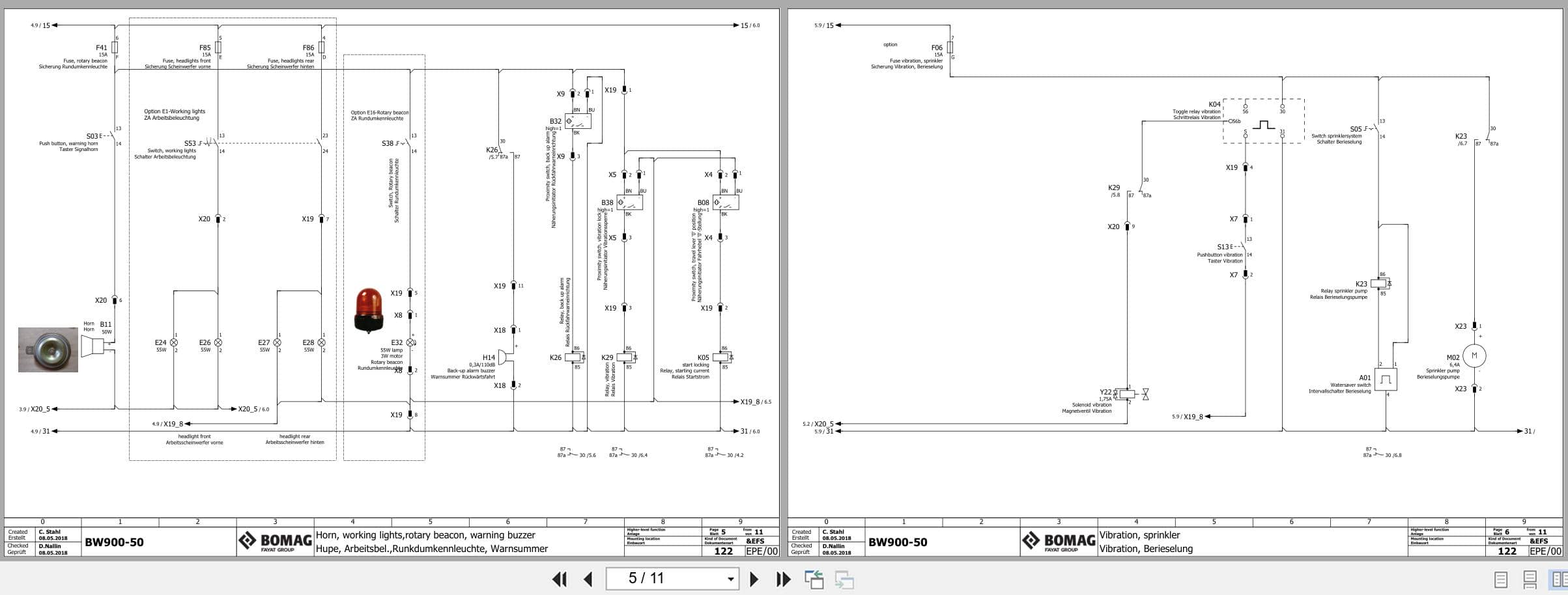 Bomag Tandem Vibratory Rollers BW 900 50 Electrical Hydraulic Schematic (2)