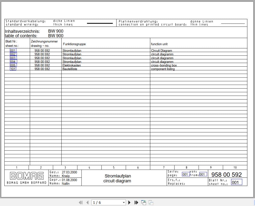 Bomag Tandem Vibratory Rollers BW 900 AD Electrical Hydraulic Schematic (1)