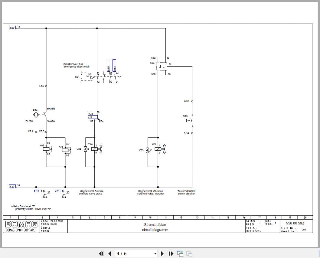 Bomag Tandem Vibratory Rollers BW 900 AD Electrical Hydraulic Schematic (2)