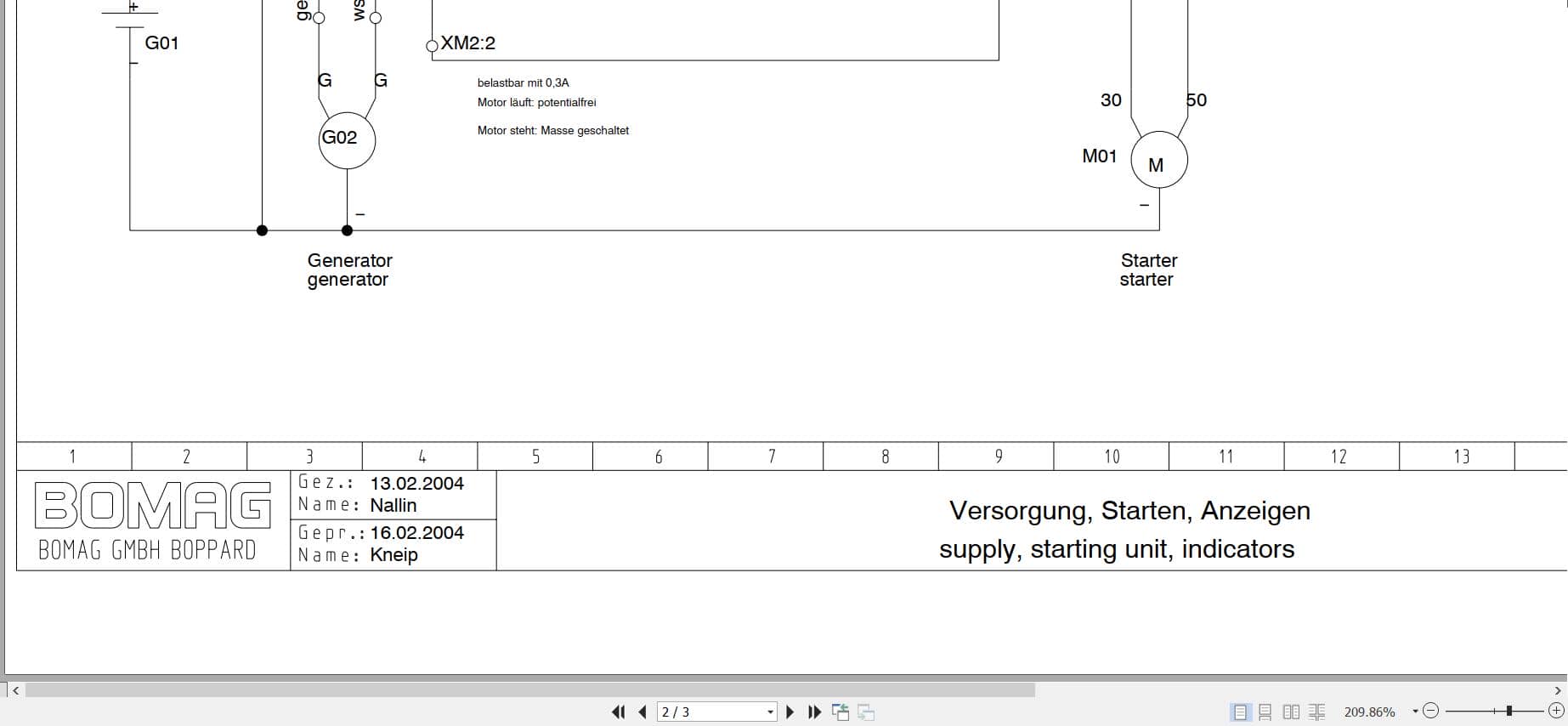Bomag Walk Behind Double Drum Vibratory Roller BW 62 H Electrical Hydraulic Schematic (2)