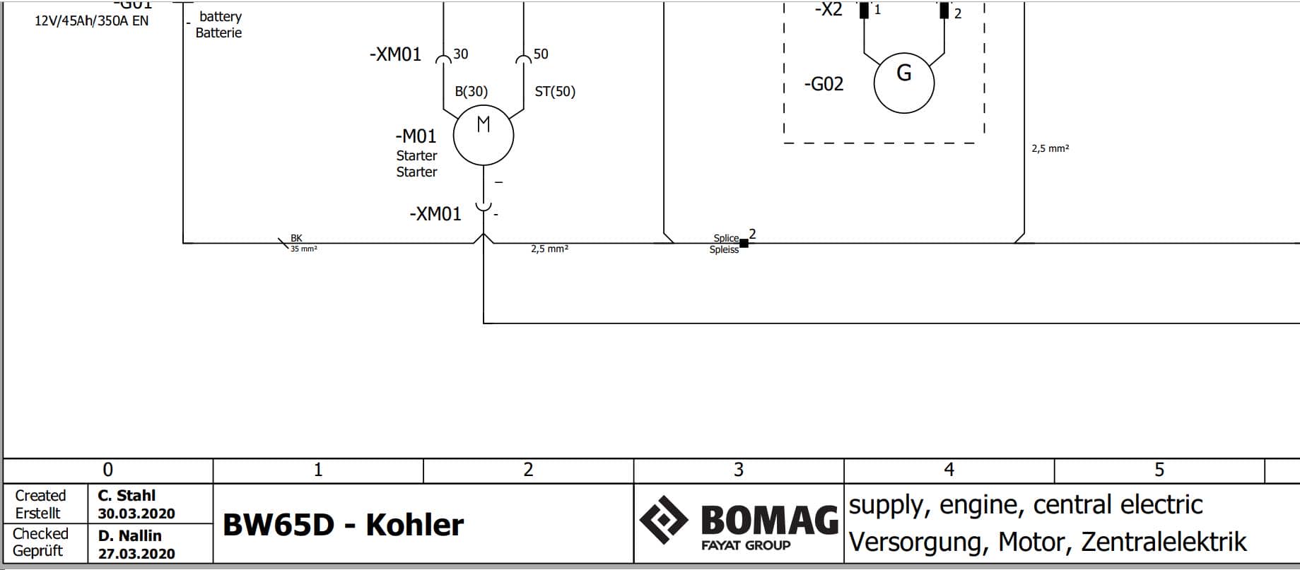 Bomag Walk Behind Double Drum Vibratory Roller BW 65 D Electrical Hydraulic Schematic (2)