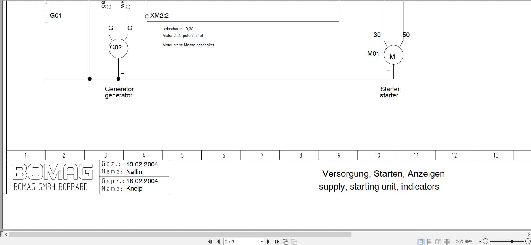 Bomag Walk Behind Double Drum Vibratory Roller BW 65 H Electrical Hydraulic Schematic (2)