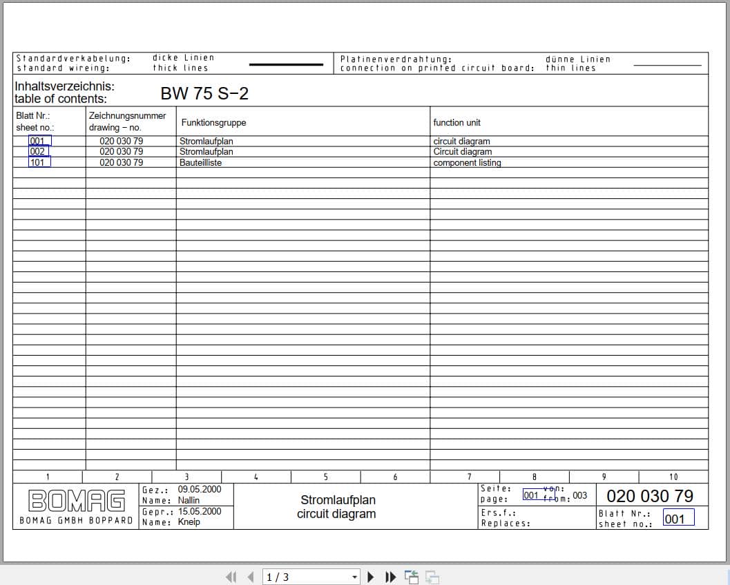 Bomag Walk Behind Double Drum Vibratory Roller BW 65 S 2 Electrical Schematic (1)