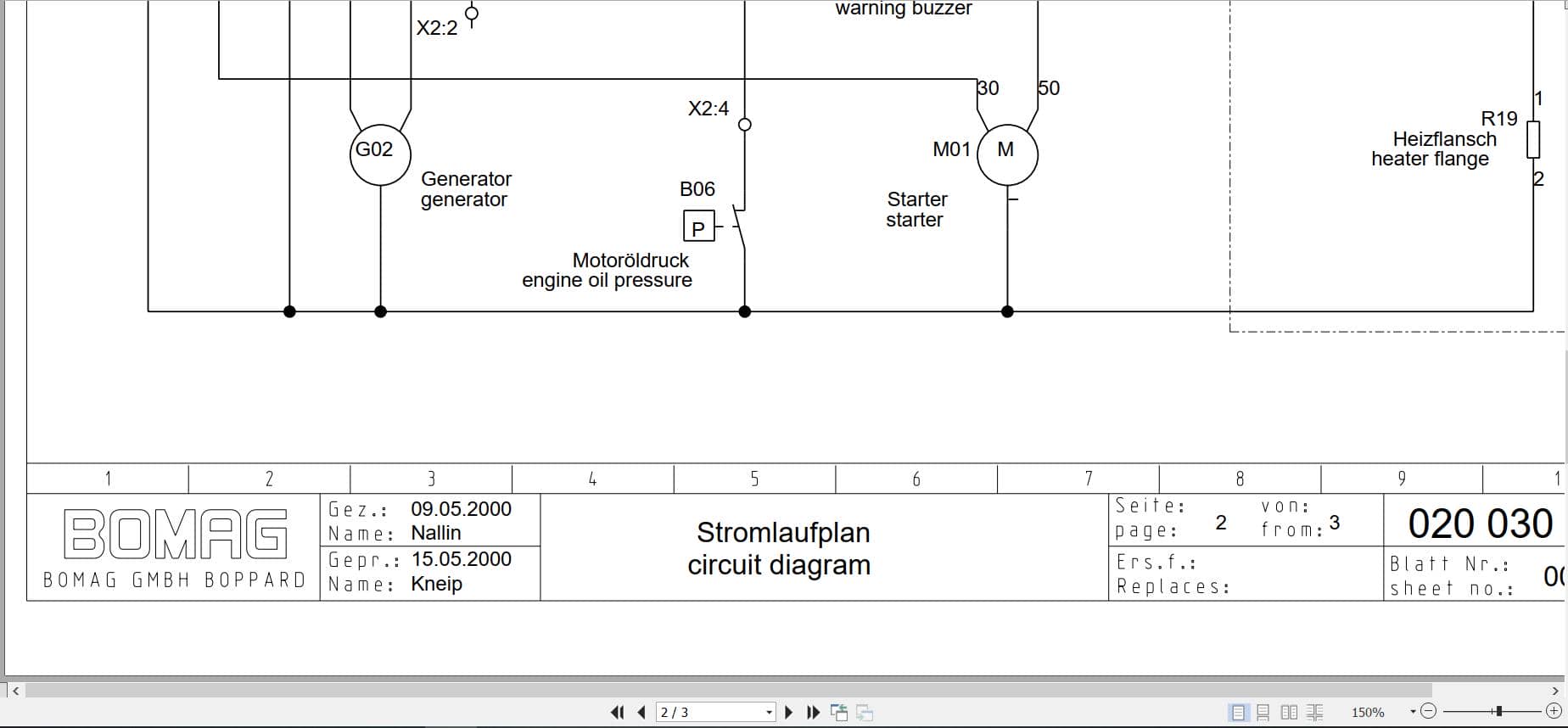 Bomag Walk Behind Double Drum Vibratory Roller BW 65 S 2 Electrical Schematic (2)