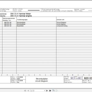 Bomag Walk Behind Double Drum Vibratory Roller BW 75 H Electrical Hydraulic Schematic (1)