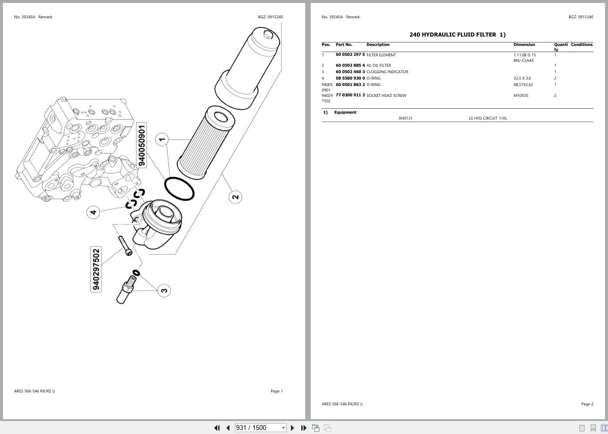 CLAAS ARES 566 546 RX RZ CT5311500 CT4319999 Spare Parts Catalog (2)