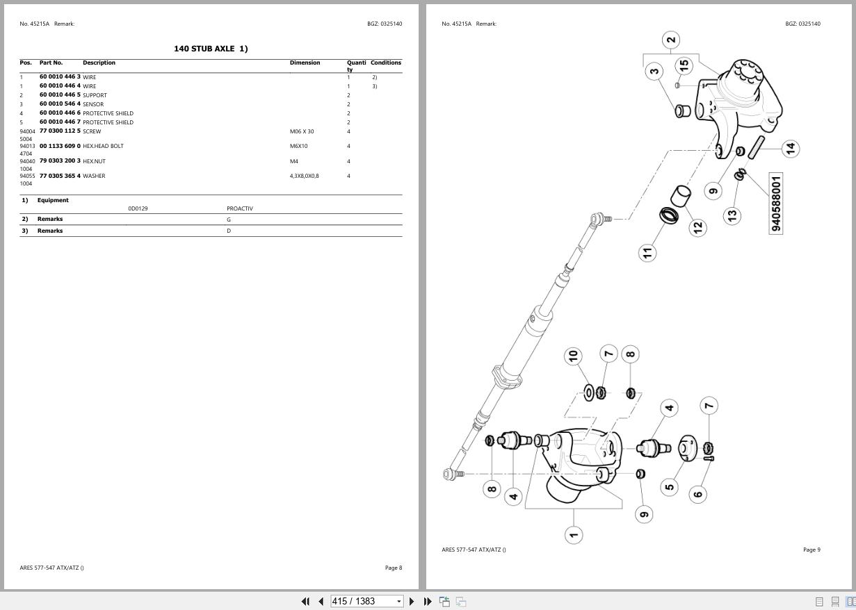 CLAAS ARES 577 547 ATX ATZ CT5350001 CT5359999 Spare Parts Catalog (2)