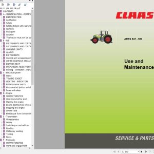 CLAAS ARES 577 547 ATZ ATX (A05) Assembly Operators Repair Technical Manual (1)