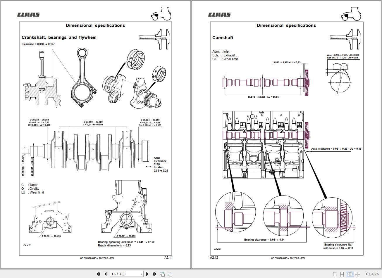 CLAAS ARES 696 616 RZ RC RX (A04) Assembly Operators Repair Technical Manual (3)