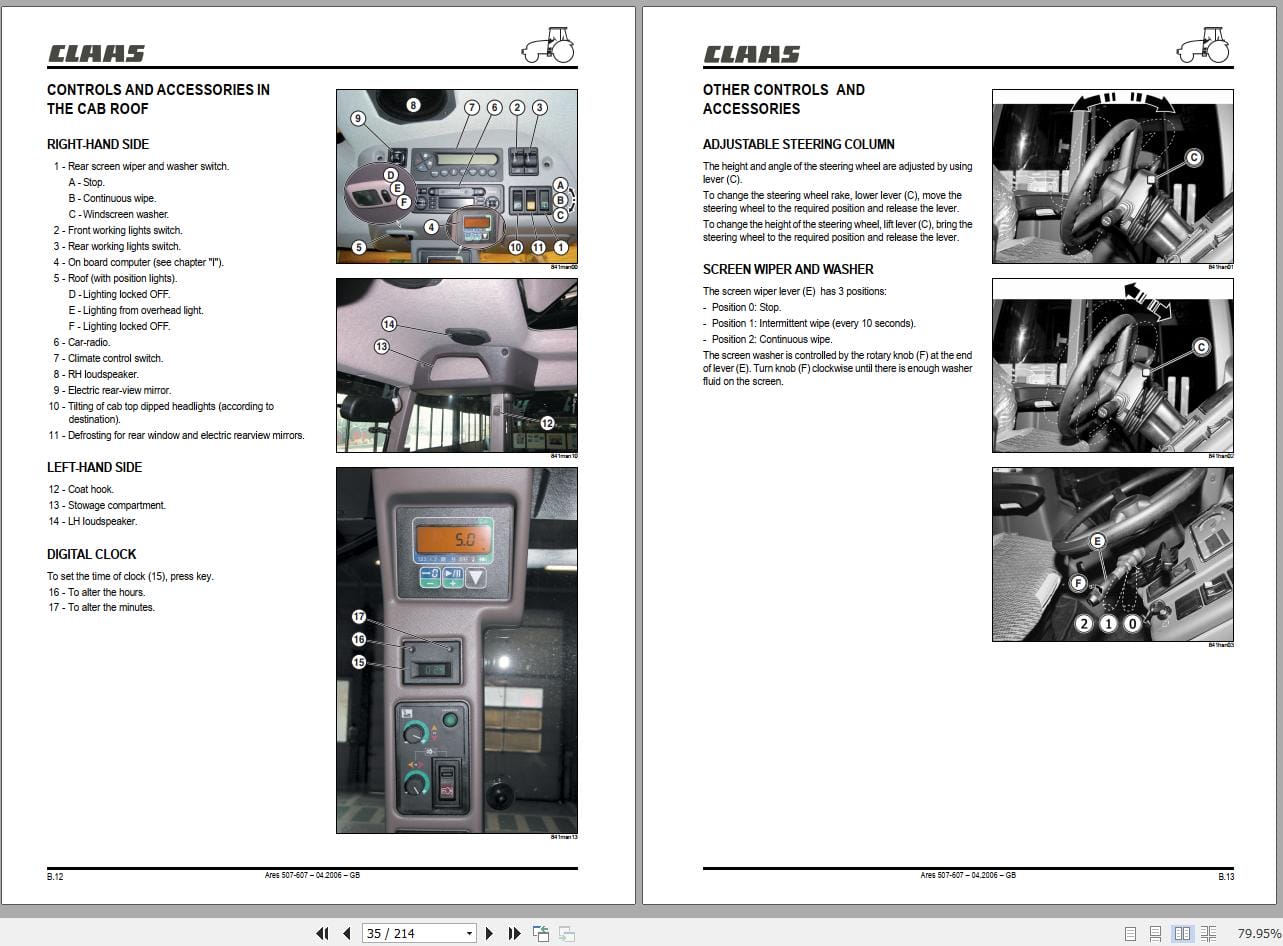 CLAAS ARES 697 617 ATZ (A03) Assembly Operators Repair Technical Manual (2)