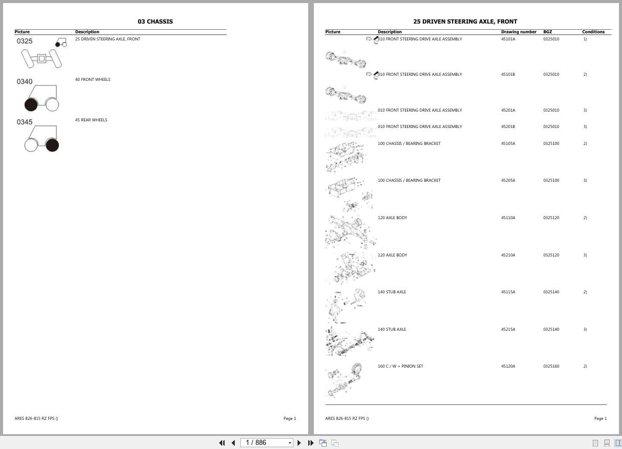 CLAAS ARES 826 815 RZ FPS CT4320050 CT4320999 Spare Parts Catalog (1)