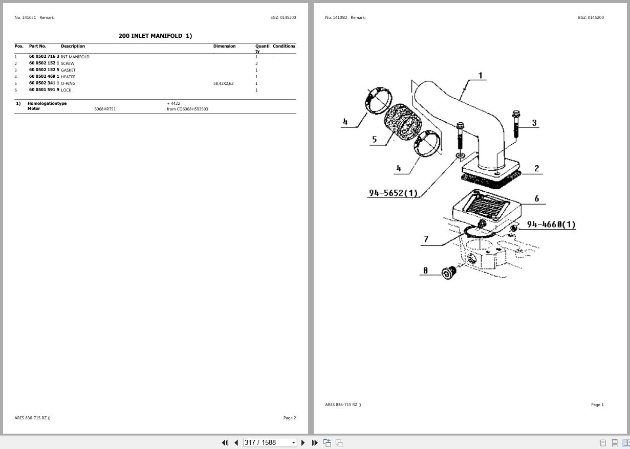 CLAAS ARES 836 715 RZ CT4410000 CT4411299 Spare Parts Catalog (2)