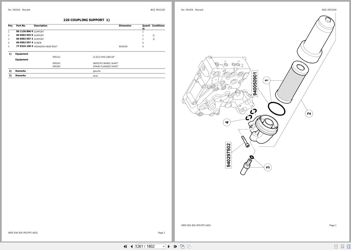 CLAAS ARES 836 826 4PS FPS A02 A0200100 A0299999 Spare Parts Catalog (2)