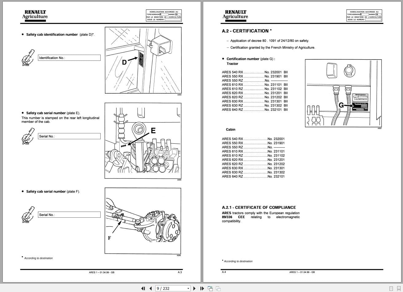 CLAAS ARES 836 826 825 816 815 RZ (T02) Assembly Operators Technical Manual (3)