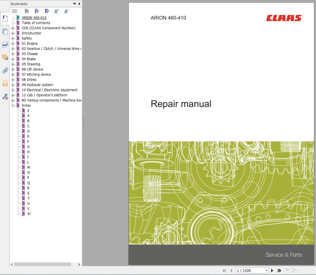 CLAAS ARION 420 410 Stage IV (A52) Assembly Operators Repair Technical Manual (2)