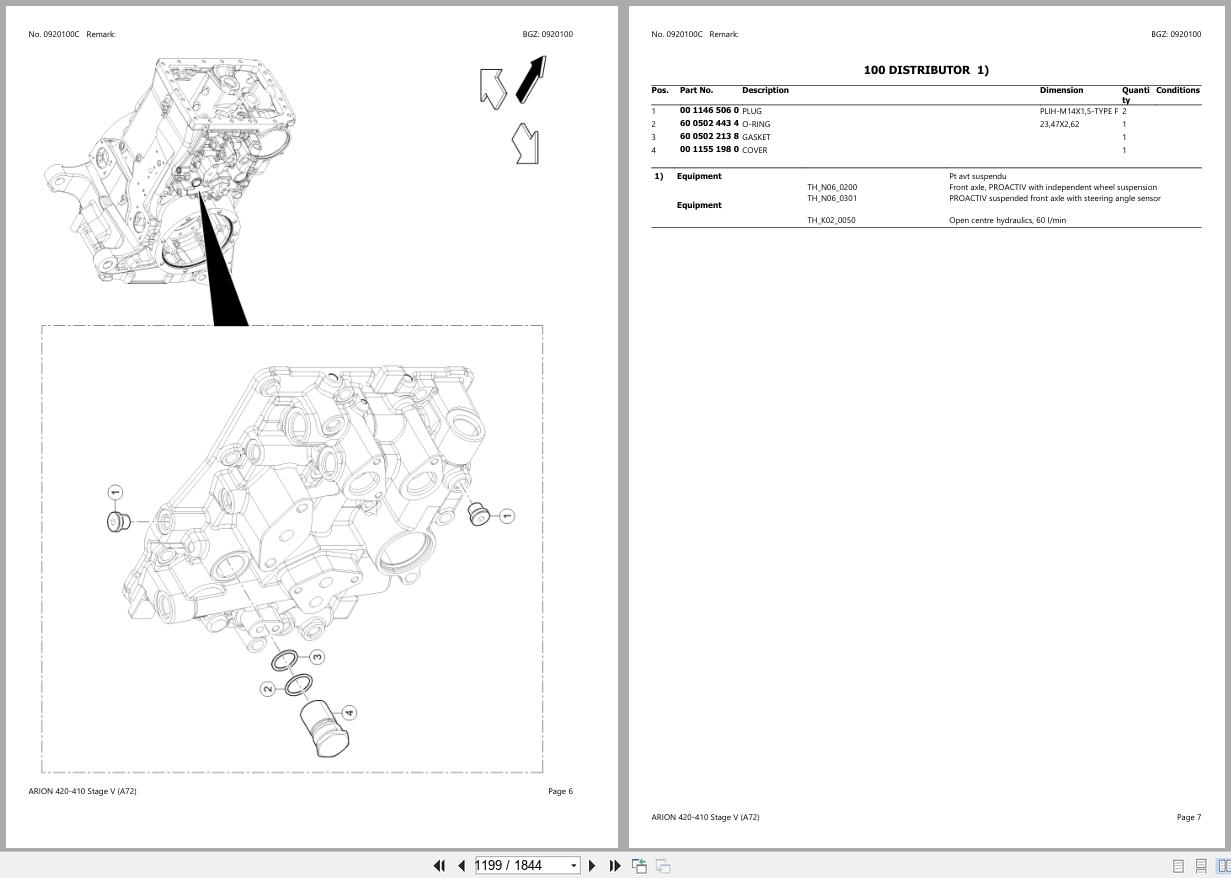 CLAAS ARION 420 410 Stage V A71200010 A7209999 Spare Parts Catalog (2)