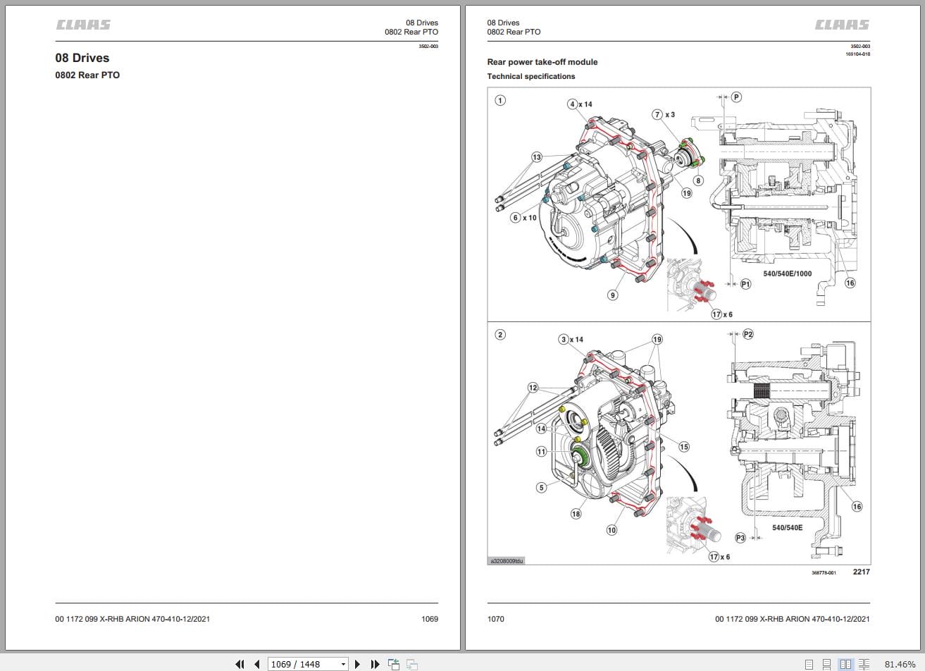CLAAS ARION 420 410 Stage V (A72) Assembly Operators Repair Technical Manual (5)