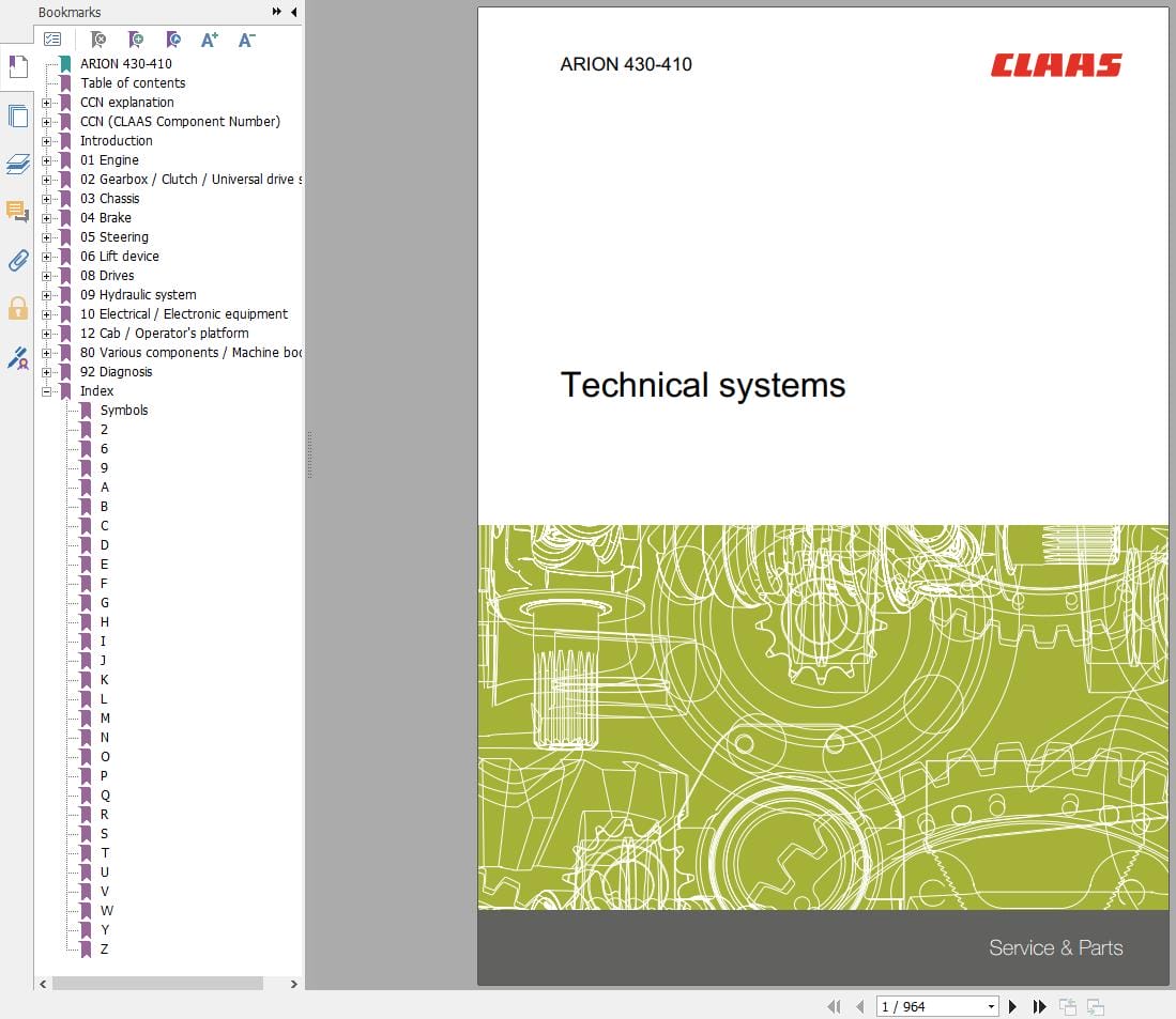 CLAAS ARION 430 410 (A21) Assembly Operators Repair Technical Manual (1)