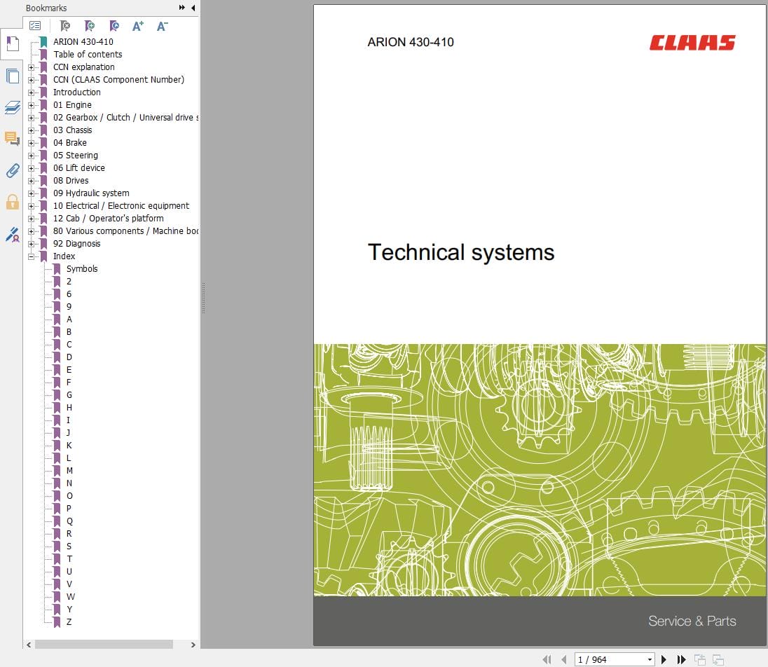 CLAAS ARION 430 410 CIS (B21) Assembly Operators Technical Manual (1)