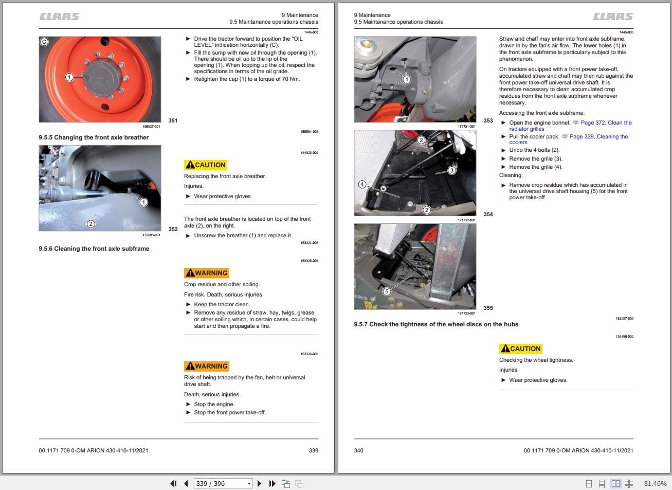 CLAAS ARION 430 410 CIS (B21) Assembly Operators Technical Manual (5)