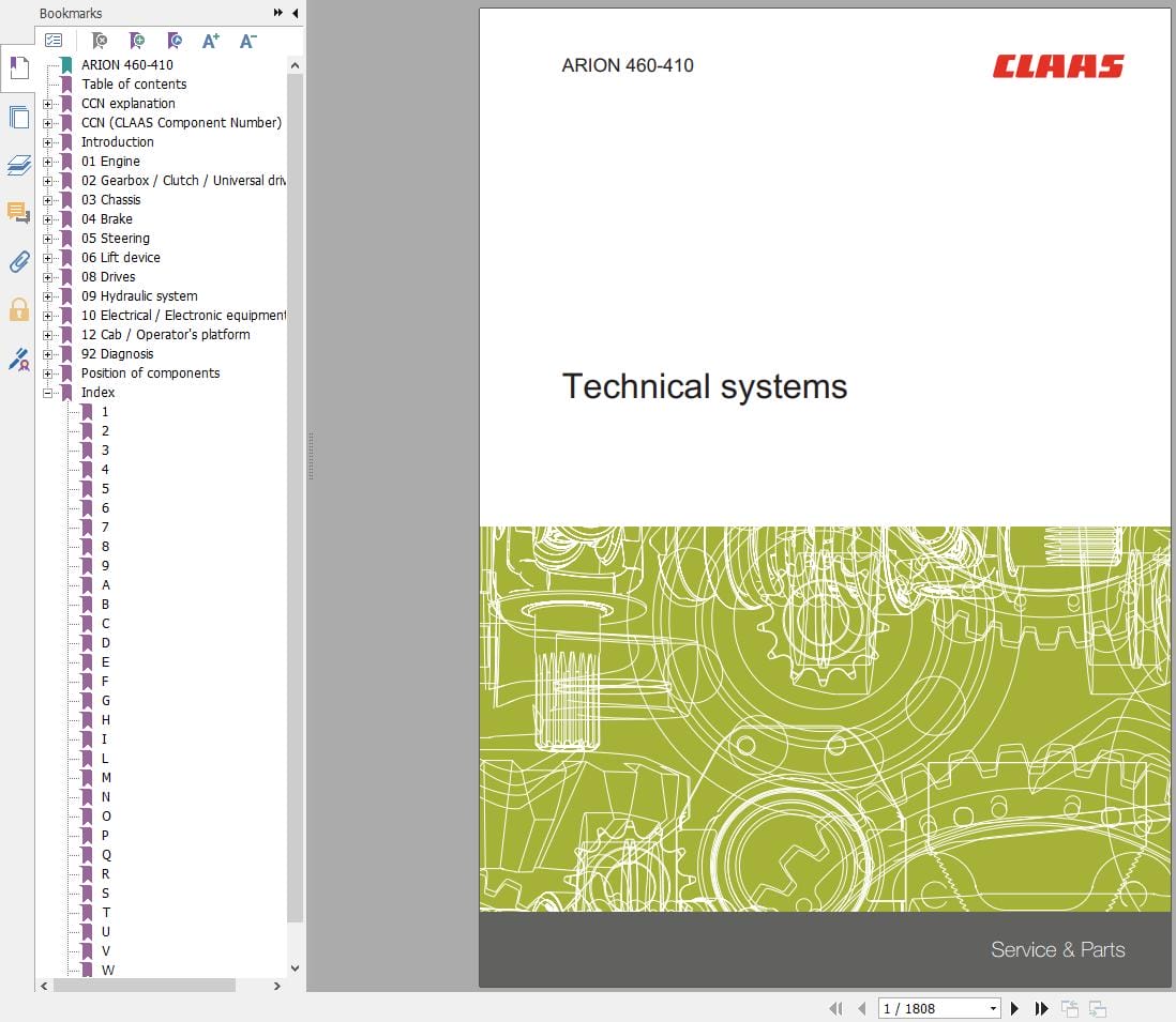 CLAAS ARION 460 430 (A43) Assembly Operators Repair Technical Manual (1)