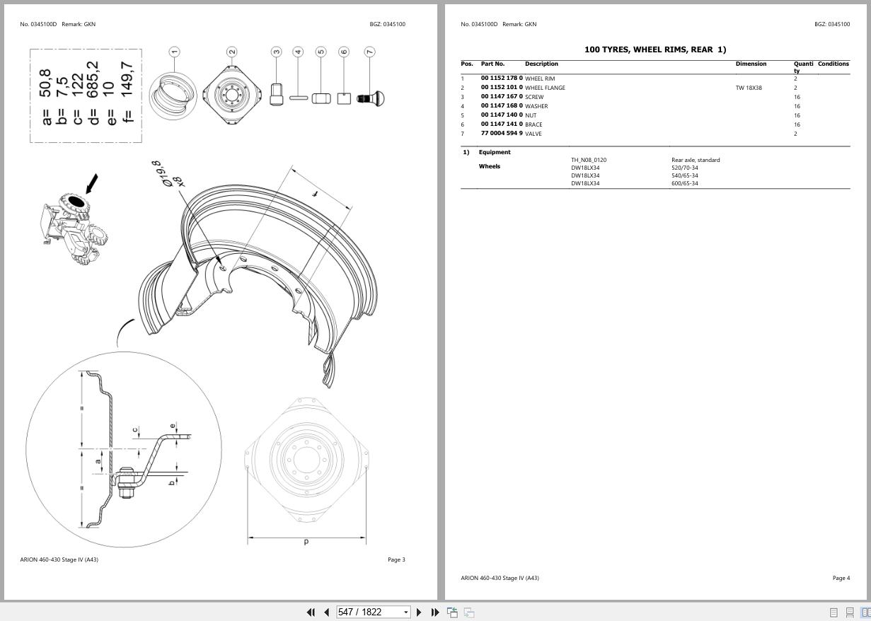 CLAAS ARION 460 430 Stage IV A43000010 A4309999 Spare Parts Catalog (2)