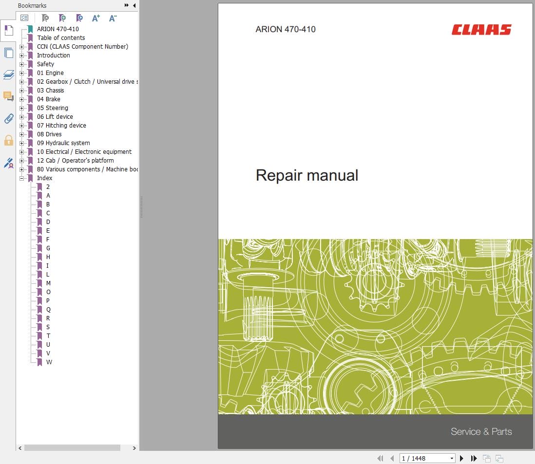 CLAAS ARION 470 420 Stage V (A73) Assembly Operators Repair Technical Manual (3)