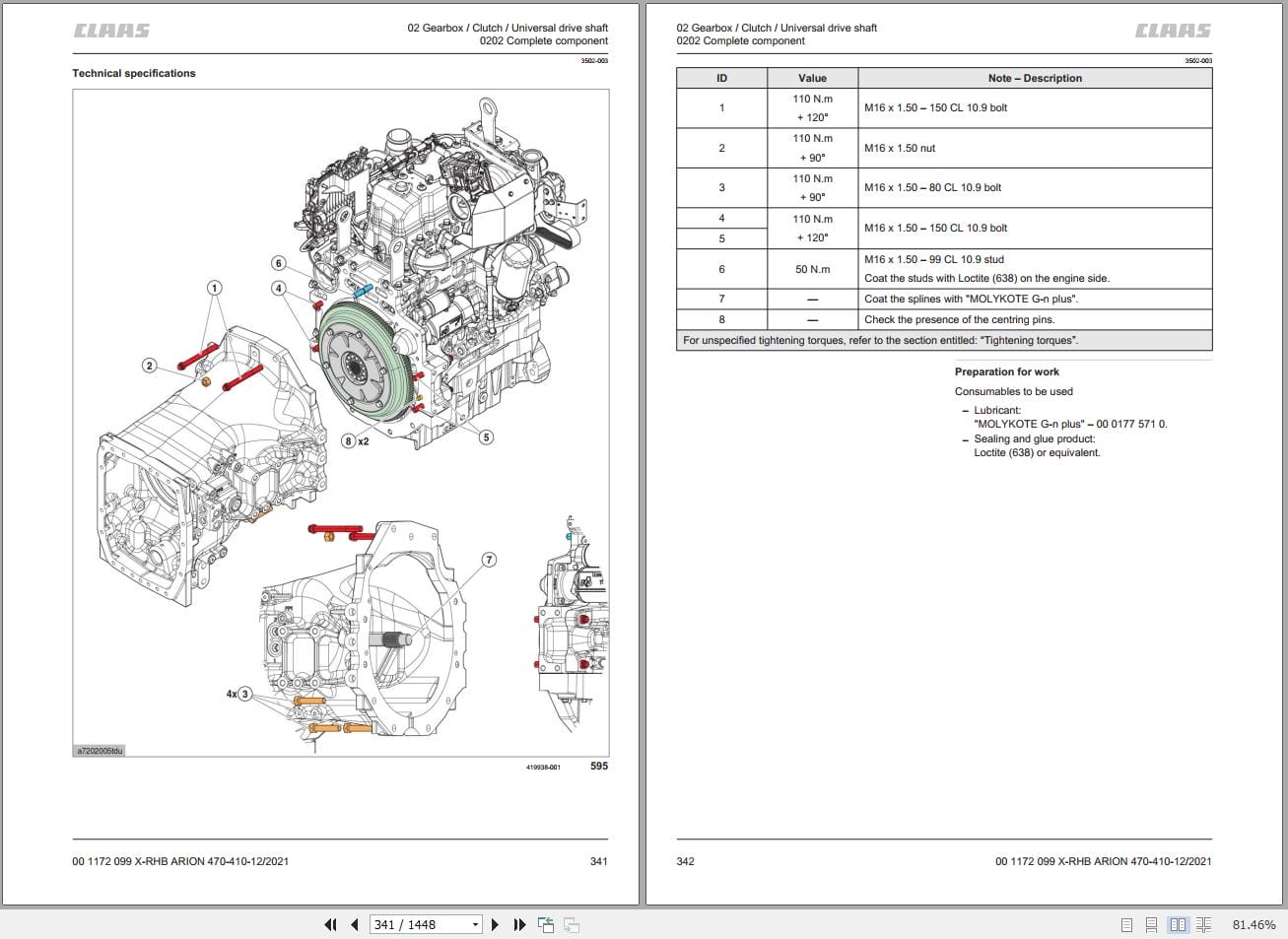 CLAAS ARION 470 420 Stage V (A73) Assembly Operators Repair Technical Manual (4)