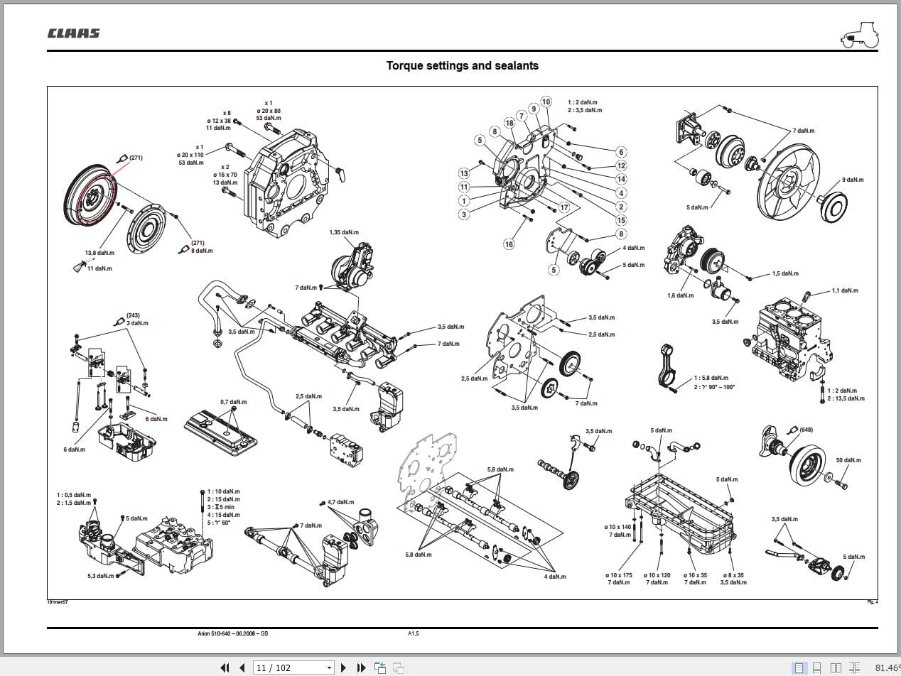 CLAAS ARION 540 510 (A18) Assembly Operators Repair Technical Manual (3)