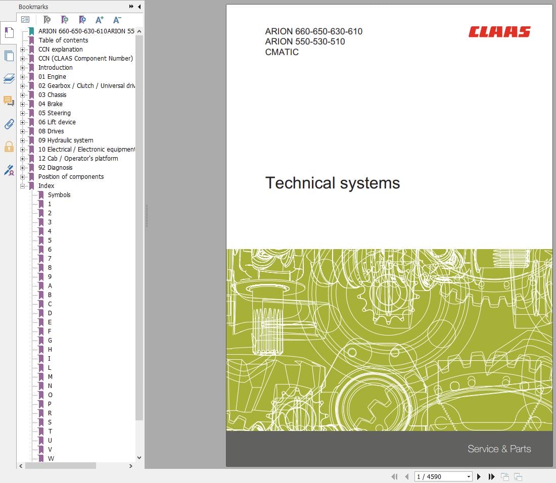 CLAAS ARION 550 510 CMATIC Stage V (A95) Assembly Operators Repair Technical Manual (1)