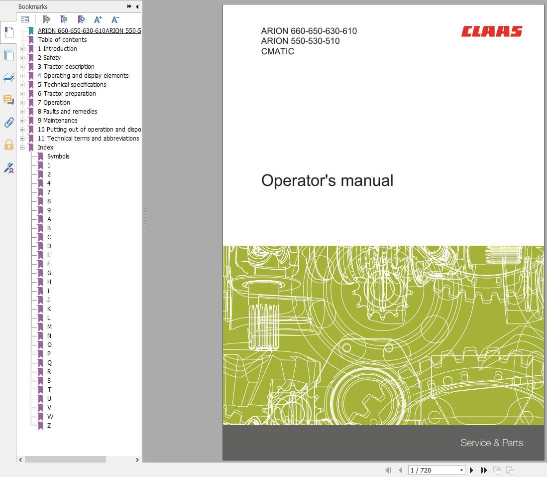 CLAAS ARION 550 510 Stage IV CMATIC (A75) Assembly Operators Repair Technical Manual (3)