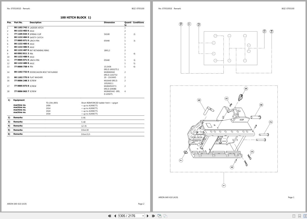 CLAAS ARION 640 610 A19 A1900050 A19999999 Spare Parts Catalog (2)
