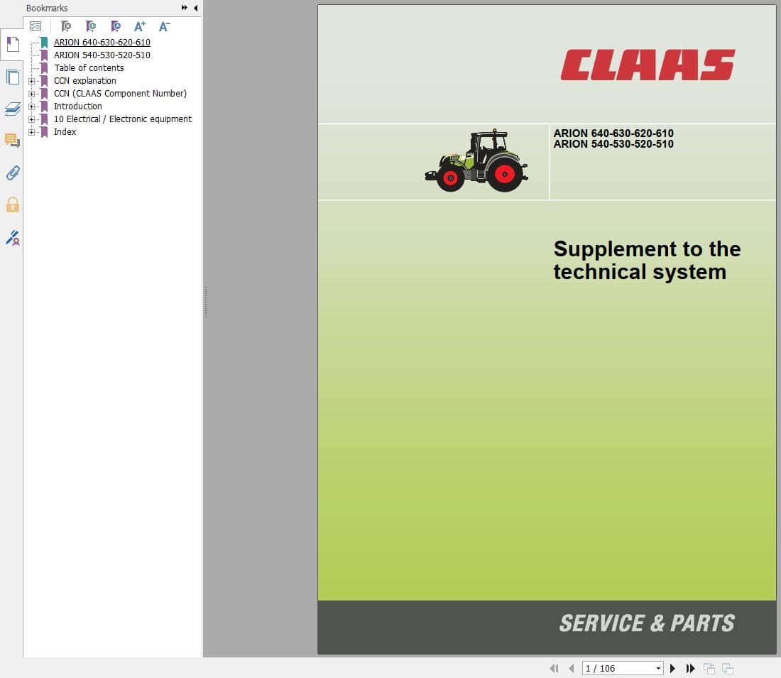 CLAAS ARION 640 630 620 610 600 (A19) Assembly Operators Repair Technical Manual (1)
