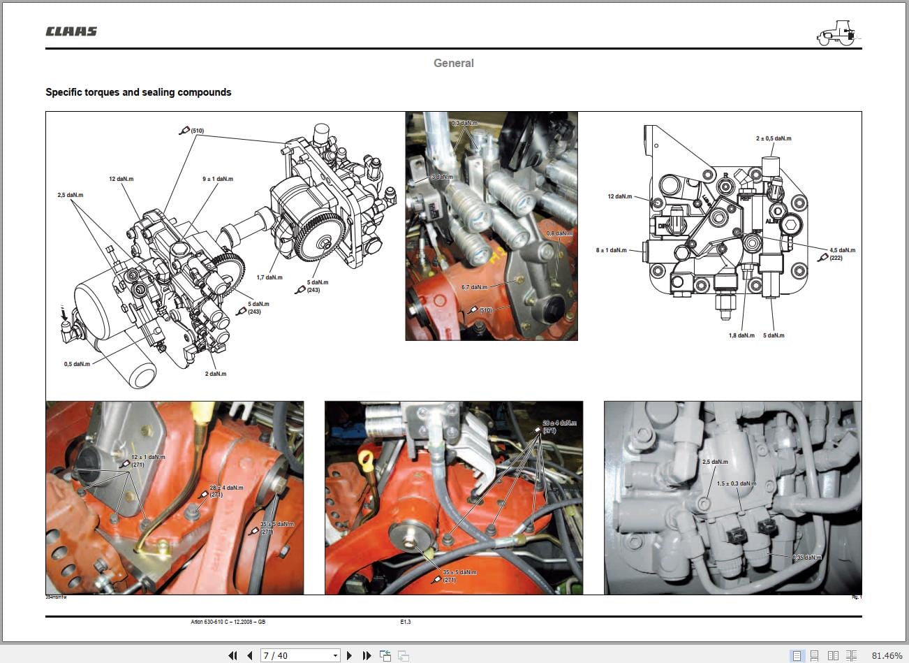 CLAAS ARION 640C 630C 620C 610C (A20) Assembly Operators Repair Technical Manual (4)