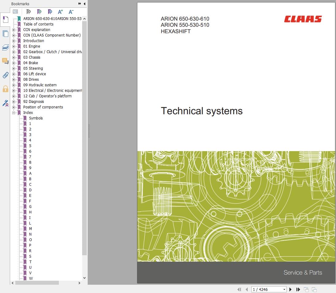 CLAAS ARION 650 610 HEXA Stage V (A96) Assembly Operators Repair Technical Manual (1)
