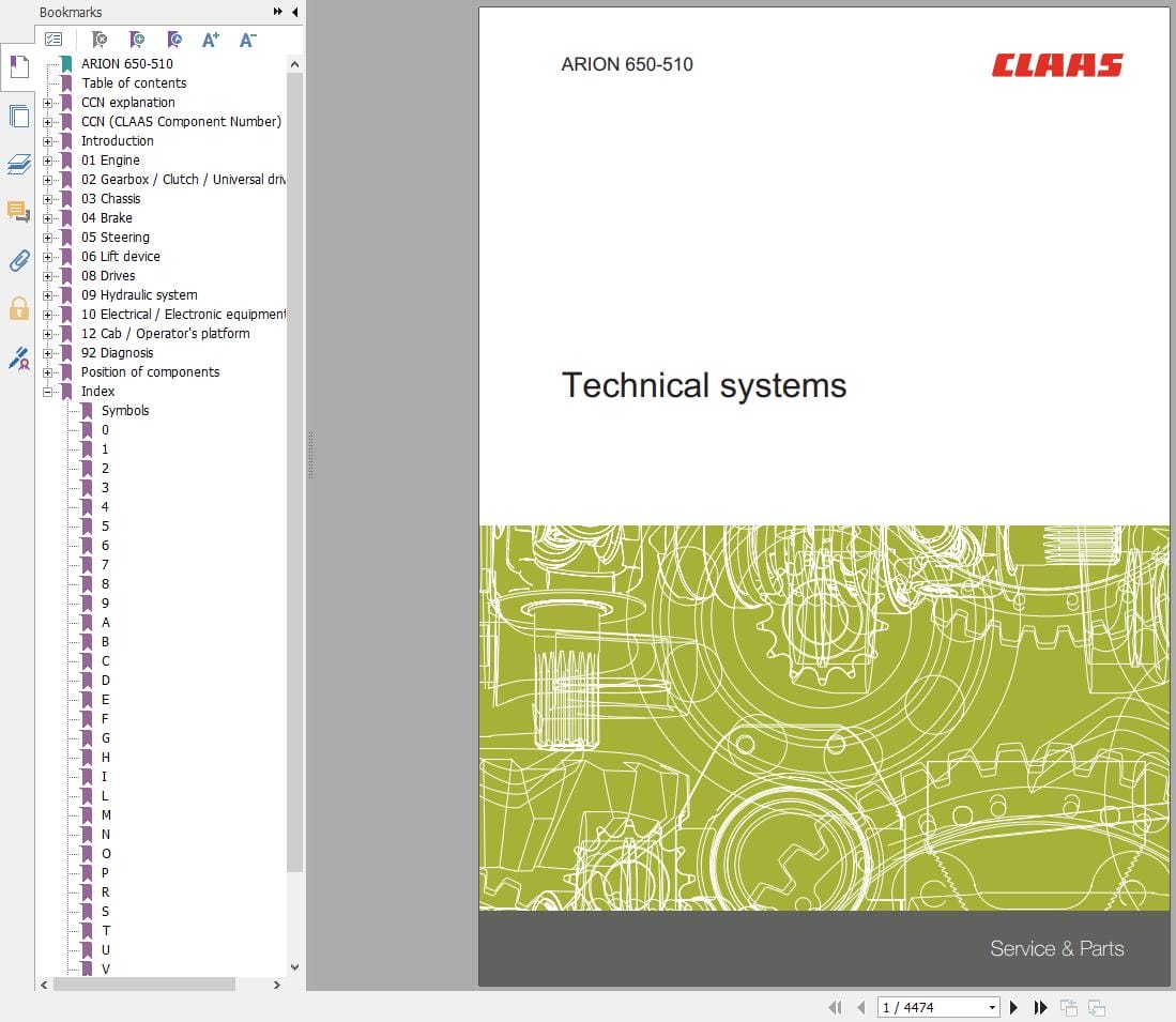 CLAAS ARION 650 610 Stage IV HEXA (A76) Assembly Operators Repair Technical Manual (1)