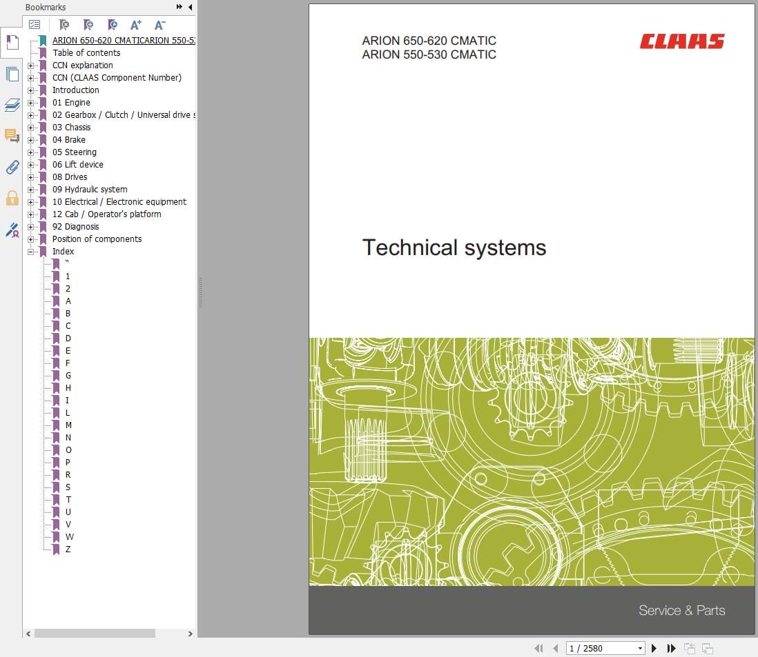 CLAAS ARION 650 620 CMATIC (A37) Assembly Operators Repair Technical Manual (1)