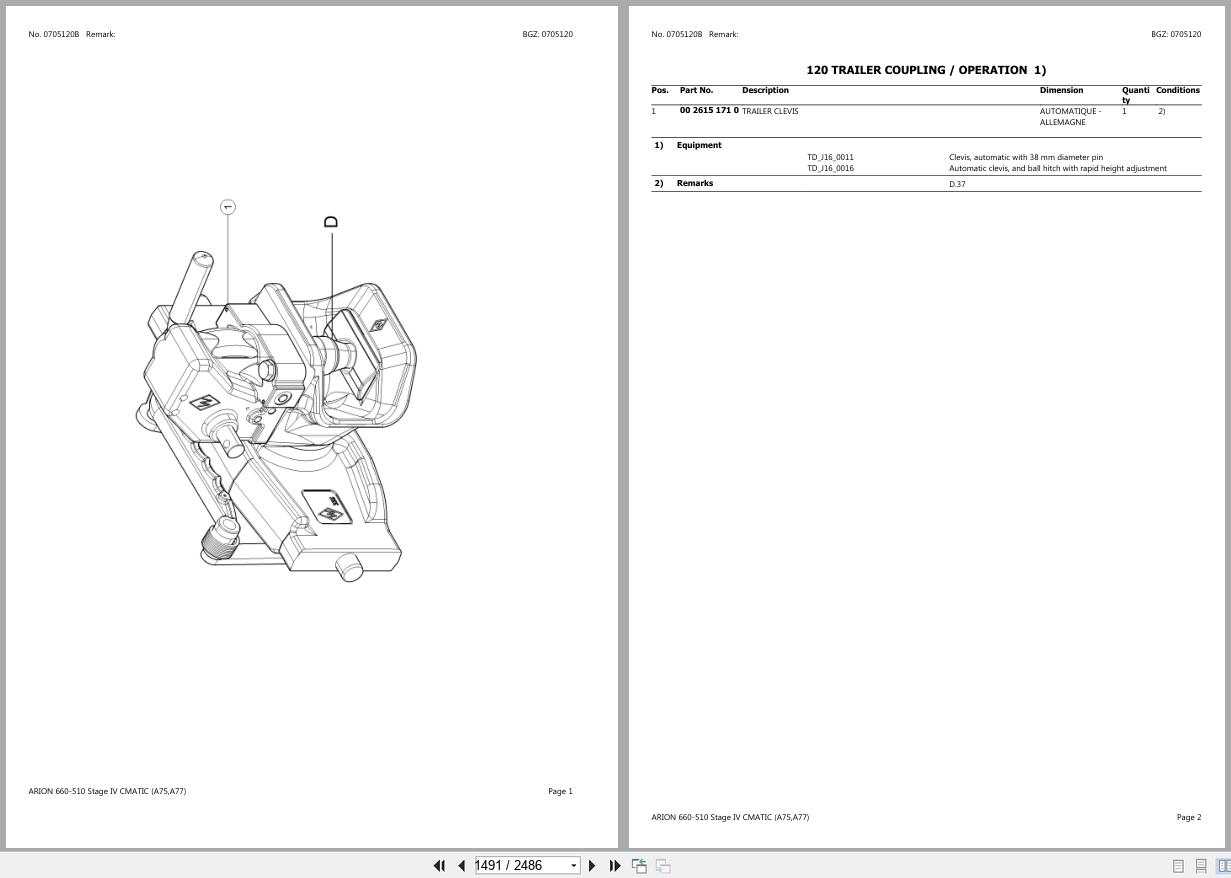 CLAAS ARION 660 510 Stage IV CMATIC A7700019 A7709999 Spare Parts Catalog (2)