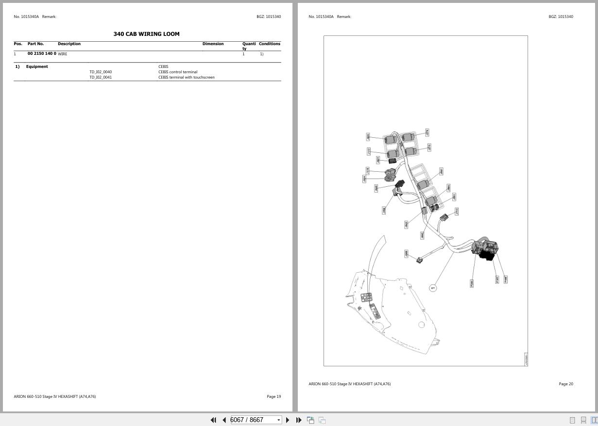 CLAAS ARION 660 510 Stage IV HEXASHIFT A7600050 A7609999 Spare Parts Catalog (2)