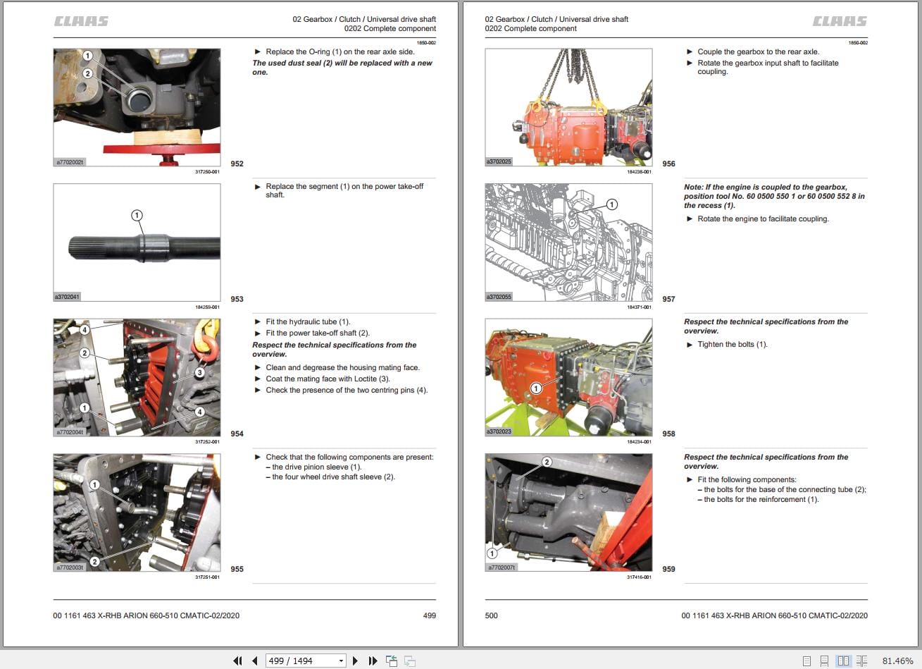 CLAAS ARION 660 610 Stage IV CMATIC (A77) Assembly Operators Repair Technical Manual (4)