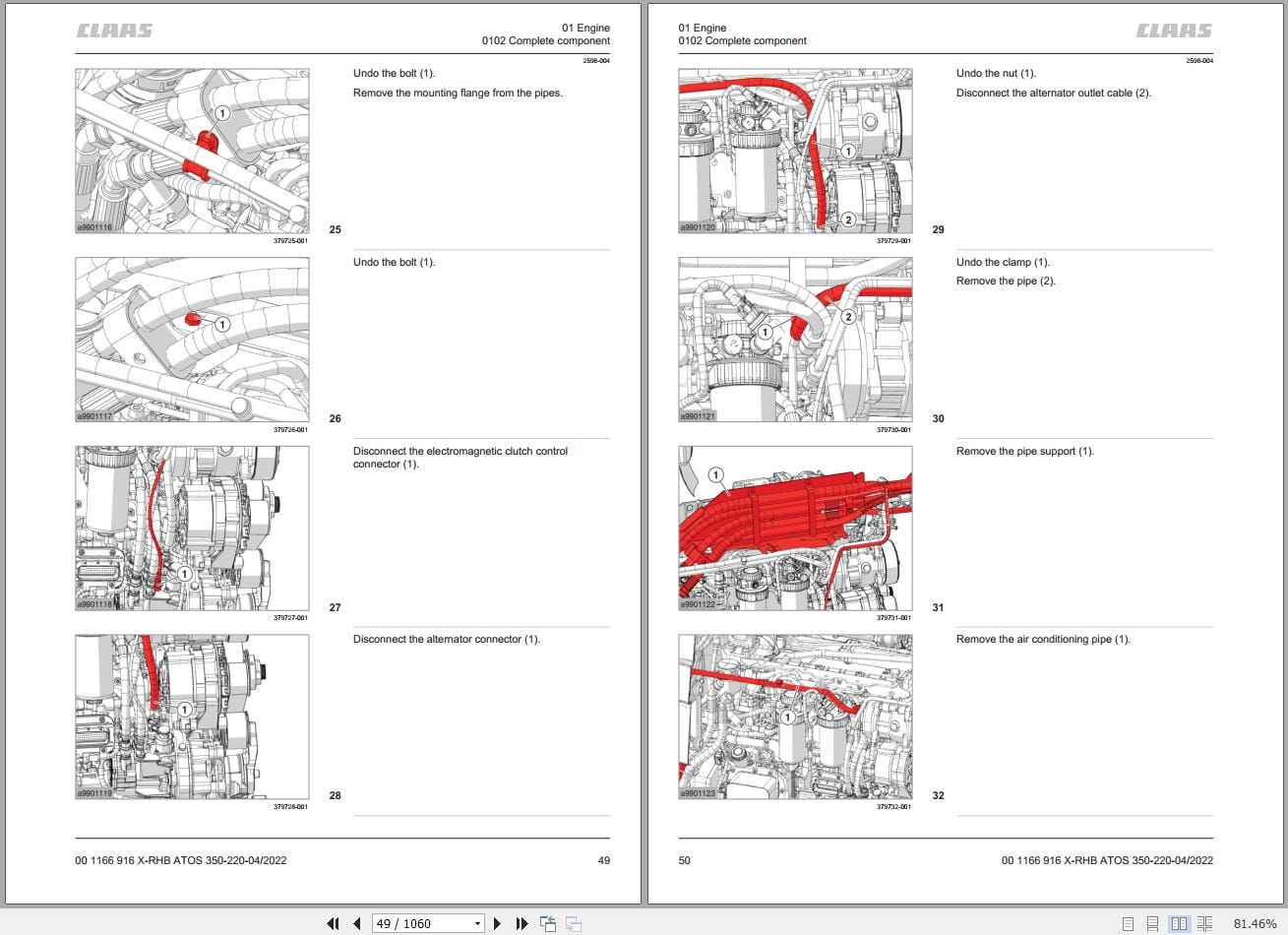 CLAAS ATOS 240 220 Stage IIIb T2 (A98) Assembly Operators Repair Technical Manual (4)
