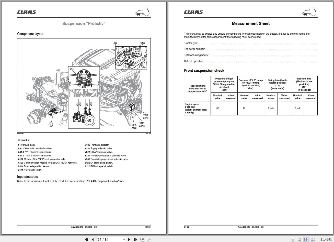 CLAAS AXION 850 810 (A09) Assembly Operators Repair Technical Manual (4)