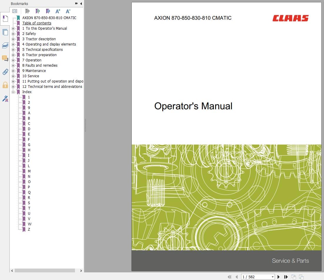 CLAAS AXION 850 810 CMATIC (A41) Assembly Operators Repair Technical Manual (3)