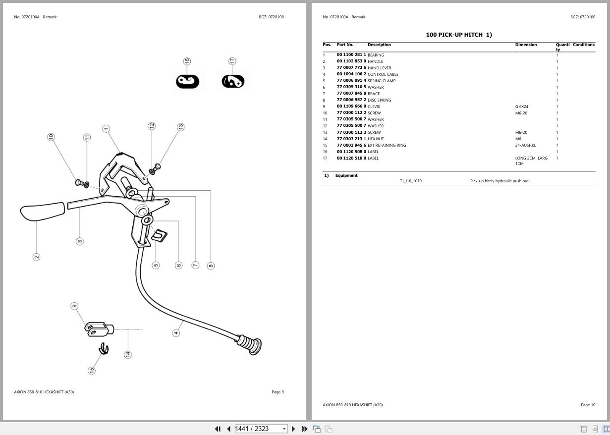 CLAAS AXION 850 810 HEXASHIFT A30 A000011 A3099999 Spare Parts Catalog (2)