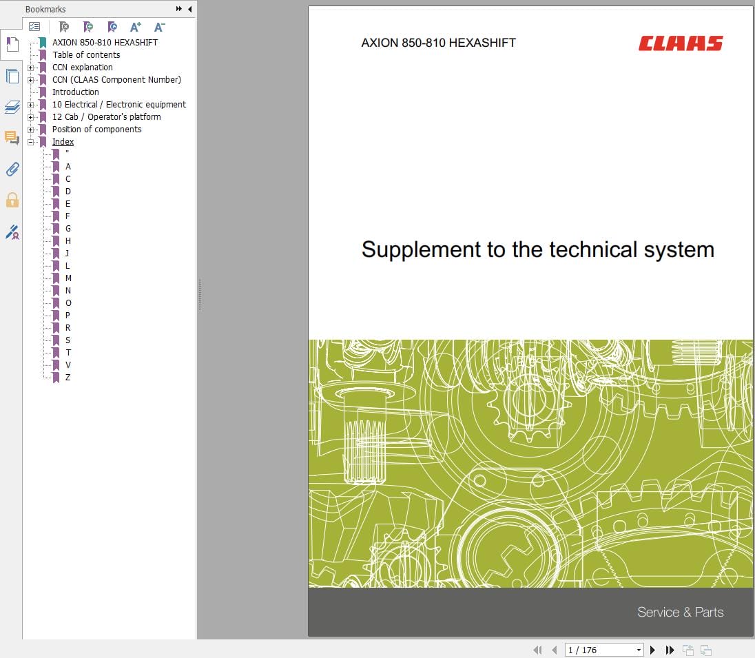 CLAAS AXION 850 810 HEXASHIFT (A30) Assembly Operators Repair Technical Manual (1)