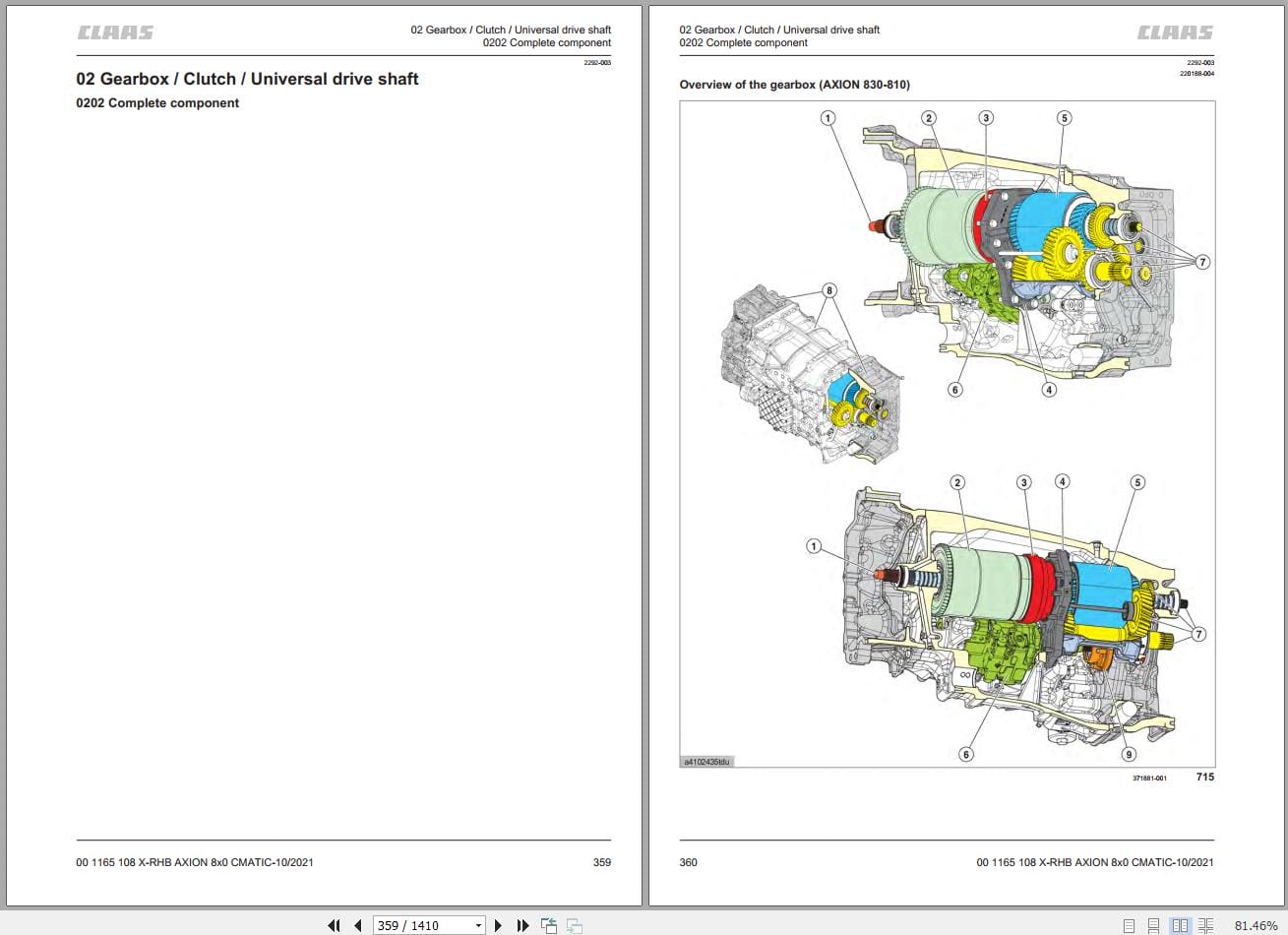 CLAAS AXION 880 810 (A61) Assembly Operators Repair Technical Manual (4)