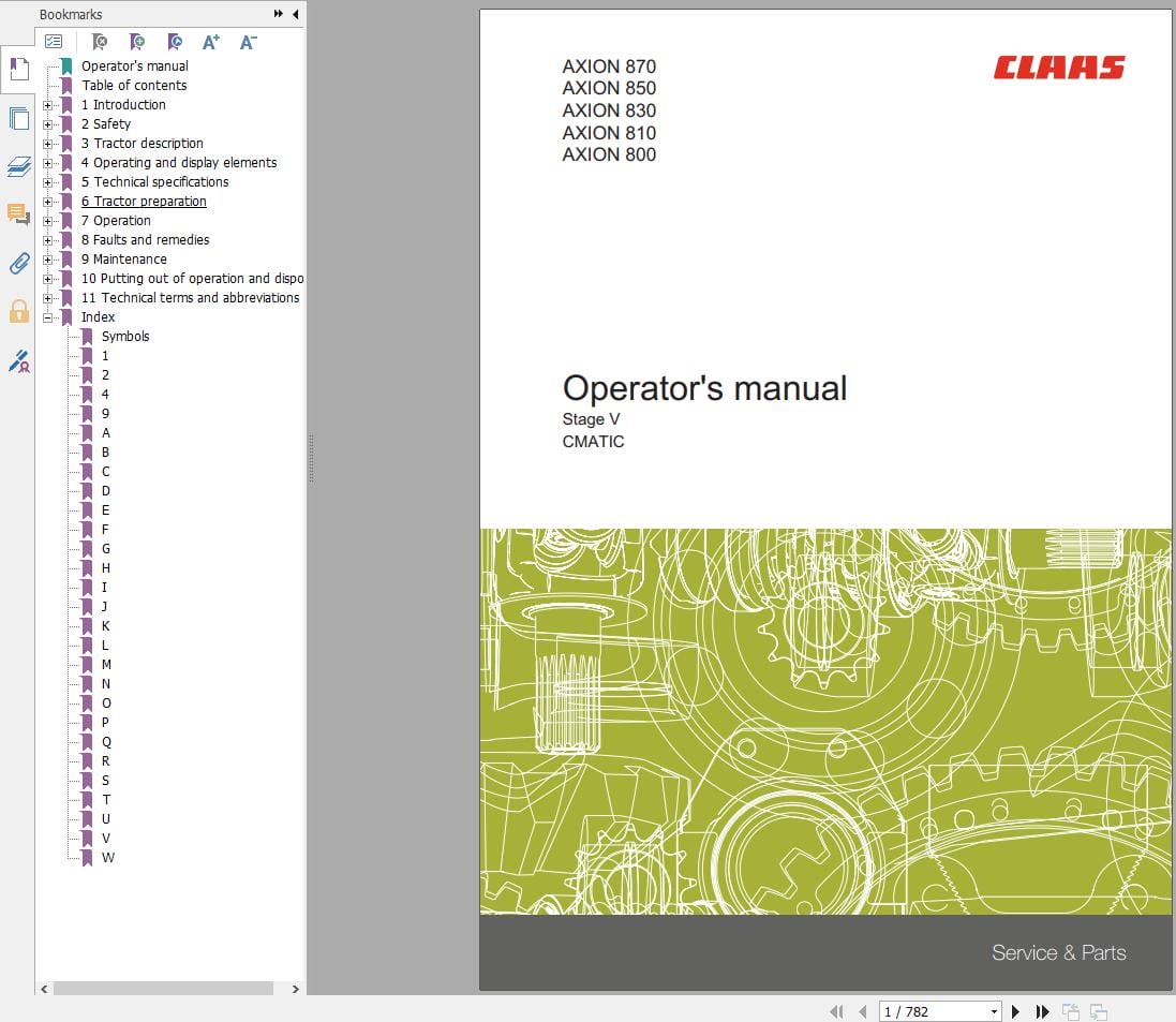 CLAAS AXION 880 810 CMATIC Stage V (A51) Assembly Operators Repair Technical Manual (3)