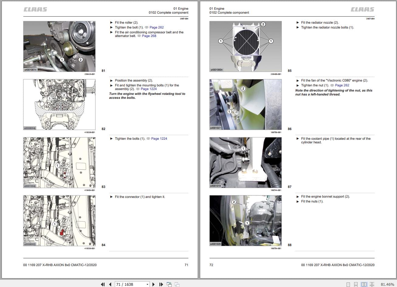 CLAAS AXION 880 810 CMATIC Stage V (A51) Assembly Operators Repair Technical Manual (4)