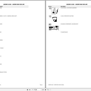 CLAAS AXION 9.420 AXION 950 920 LRC B1600001 B1609999 Spare Parts Catalog (1)