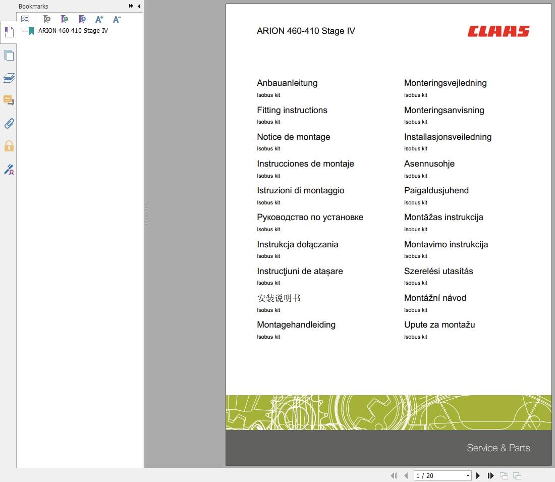 CLAAS AXION 950 920 NRC (B06) Assembly Operators Technical Manual (3)